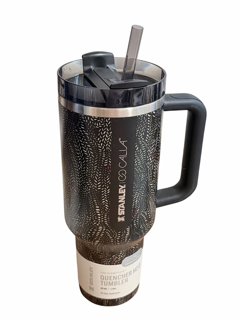 40oz Stanley x CALIA FlowState Quencher H2.0 Tumbler in Black Serpent